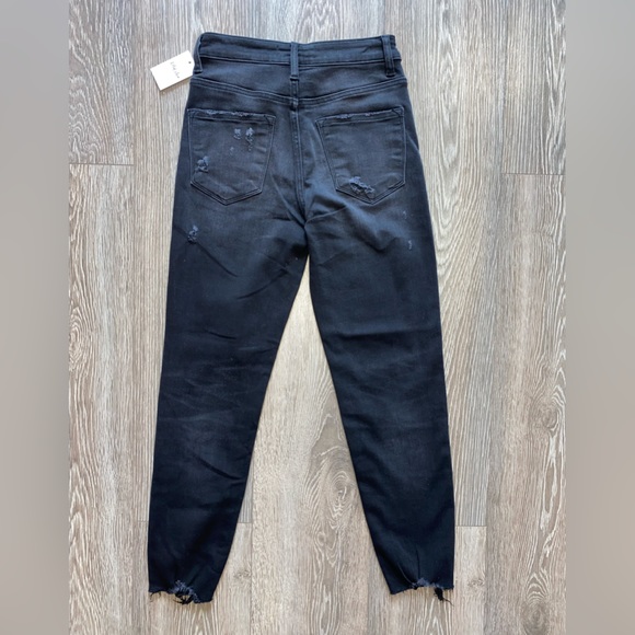 Risen Tapered Black Distressed Denim Jeans - Picture 4 of 4